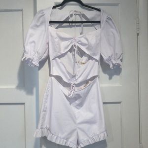 NWT white For Love & Lemons romper